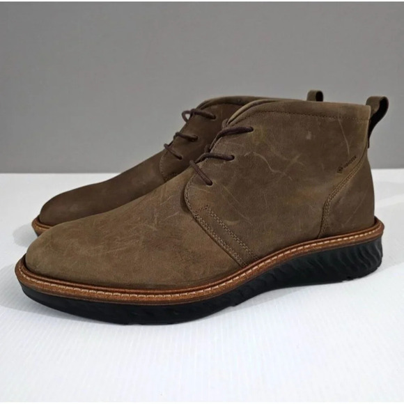 Ecco St.1 Hybrid Chukka Boot Mens EU 39 Brown Leather Waterproof Comfort NEW